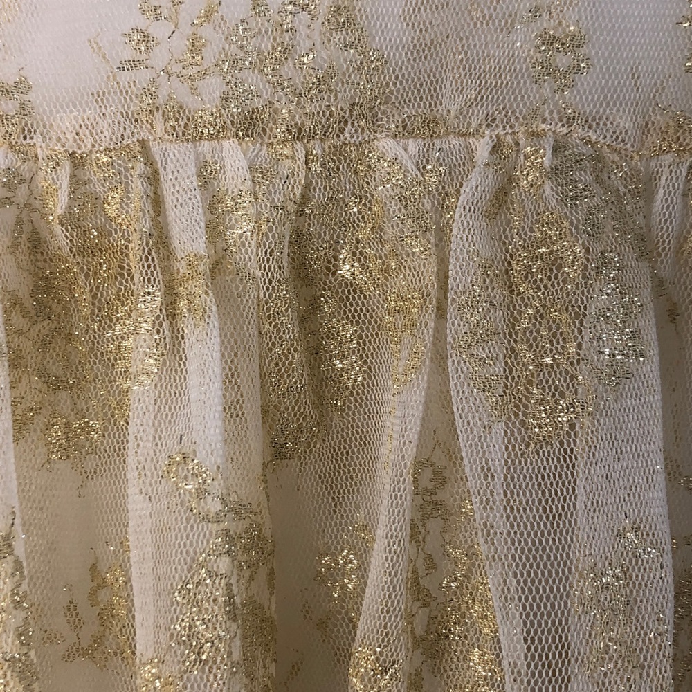 Guess Kids M (10-12) Gold Lace Button Top Shirt - Picture 4 of 6